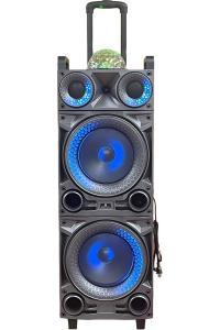 MAXPOWER MPD10287B 10"X2Rechargeable DJ Woofer with Disco Ball, MIC -G