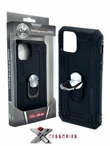 Shockproof Magentic Ring Stand Case for IPhone 11 Pro - Black/Black