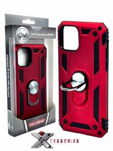 Shockproof Magentic Ring Stand Case for IPhone 11 Pro Max - Red/Black