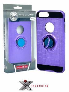 Shockproof Magentic Ring Stand Case for IPhone 6+/7+/8+ - Purple/Black