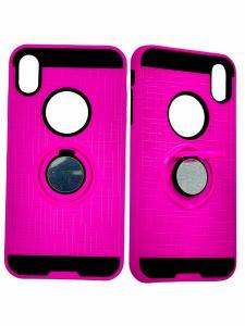 Shockproof Magentic Ring Stand Case for IPhone Xs Max - Hot pink