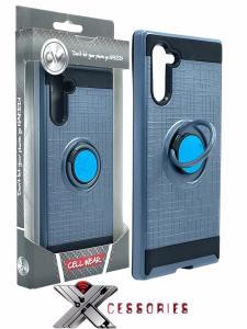 Shockproof Magentic Ring Stand Case for  Samsung Note 10 - Blue/Black
