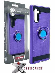 Shockproof Magentic Ring Stand Case for  Samsung Note 10 - Purple/Black