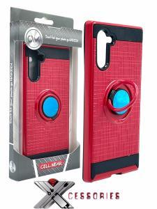 Shockproof Magentic Ring Stand Case for  Samsung Note 10 - Red/Black
