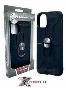 Shockproof Magnetic Ring stand case for IPhone 11 Pro - Black/Black