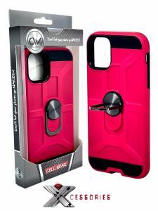 Shockproof Magnetic Ring stand case for IPhone 11 Pro Max - Black/Pink