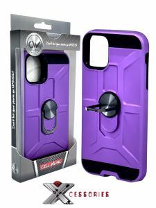 Shockproof Magnetic Ring stand case for IPhone 11 Pro - Purple/Black