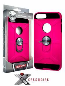 Shockproof Magnetic Ring stand case for IPhone 6/7/8 Plus - Black/Pink