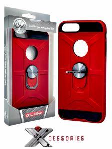 Shockproof Magnetic Ring stand case for IPhone 6/7/8 Plus - Red/Black