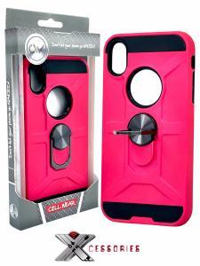 Shockproof Magnetic Ring stand case for IPhone XS Max - Black/Pink