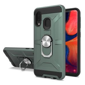 Shockproof Magnetic Ring stand case for Samsung A10E - Green/Black
