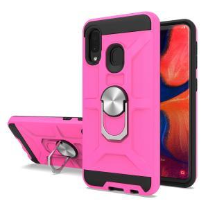 Shockproof Magnetic Ring stand case for Samsung A10E - Black/Pink