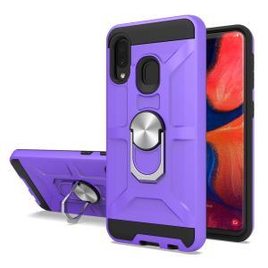 Shockproof Magnetic Ring stand case for Samsung A10E - Purple/Black