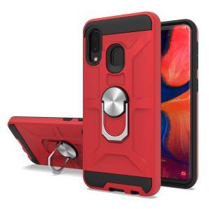 Shockproof Magnetic Ring stand case for Samsung A10E - Red/Black