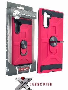 Shockproof Magnetic Ring stand case for Samsung Note 10 - Black/Pink