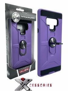 Shockproof Magnetic Ring stand case for Samsung Note 9 - Purple/Black