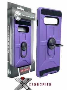 Shockproof Magnetic Ring stand case for Samsung S10E - Purple/Black