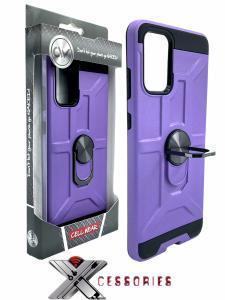 Shockproof Magnetic Ring stand case for Samsung S20 - Purple/Black