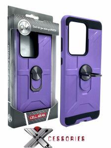 Shockproof Magnetic Ring stand case for Samsung S20 Ultra - Purple/Black