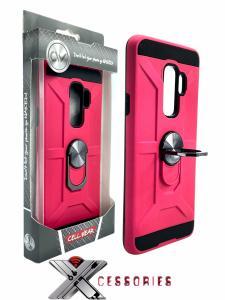 Shockproof Magnetic Ring stand case for Samsung S9 Plus - Black/Pink