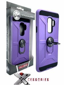 Shockproof Magnetic Ring stand case for Samsung S9 Plus - Purple/Black