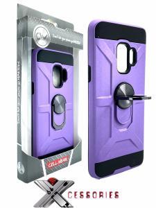 Shockproof Magnetic Ring stand case for Samsung S9 - Purple/Black