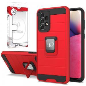 Shockproof Magnetic Ring Kickstand Case-Red-For Samsung A33 5G