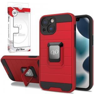 Shockproof Case Protective Magnetic Ring Kickstand For iPhone 13 Mini - Red