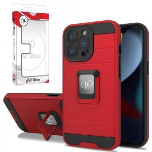 Shockproof Case Protective Magnetic Ring Kickstand For iPhone 13 Pro - Red