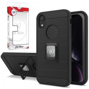 Shockproof Case Protective Magnetic Ring Kickstand For iPhone XR - Black