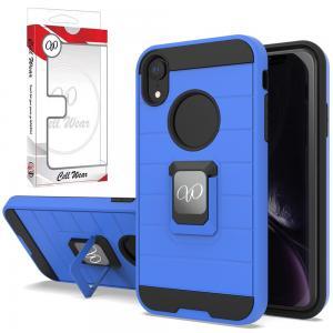 Shockproof Case Protective Magnetic Ring Kickstand For iPhone XR - Blue