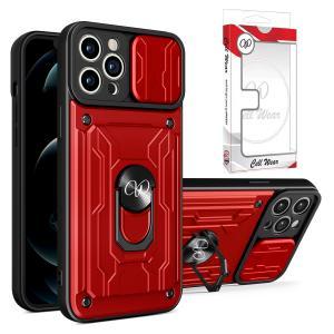 2-In-1 Card Holder Ring Stand Case Red-For iPhone 11 Pro Max