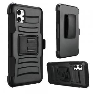 Holster Clip Kickstand Case Cover - Black/Black For LG K92 5G
