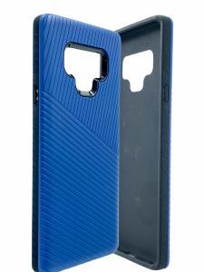 Textured Embossed Lines Hard Plastic Case For Samsung Galaxy Note 9 - Blue