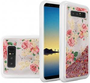 Liquid Quicksand with Glitter Hybrid TPU Case for Samsung Note 8 - Rose Blo