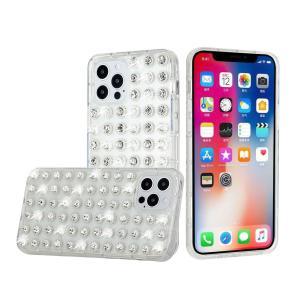 For iPhone 13 6.1 All Over Diamond Luxury 2.0mm  TPU  Case - Clear/Clear