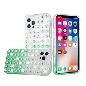 For iPhone 13 6.1 All Over Diamond Luxury 2.0mm  TPU  Case - Clear/Green