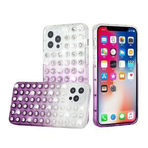 For iPhone 13 6.1 All Over Diamond Luxury 2.0mm  TPU  Case - Clear/Purple
