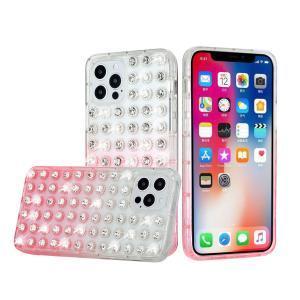 For iPhone 13 Pro All Over Diamond Luxury 2.0mm  TPU  Case - Clear/Pink