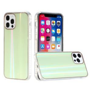 For iPhone 12/12 Pro Electroplated Aurora Colorful Lines Transparent Hybrid