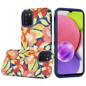 For Samsung Galaxy A03s 2022 Bliss Floral Solid Design Hybrid Cover Case -