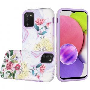 For Samsung Galaxy A03s 2022 Bliss Floral Solid Design Hybrid Cover Case -
