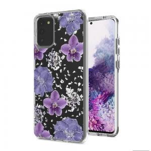 Floral Glitter Design Case Cover For Coolpad Legacy Brisa - Purple Flowers