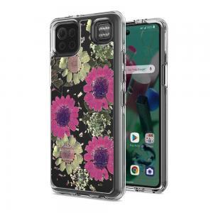 Floral Glitter Design Case Cover For LG K92 5G - Daisy Pink
