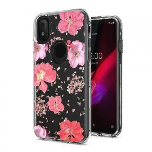 Floral Glitter Design Case Cover For T-Mobile Revvl 4 - Pink Flowers