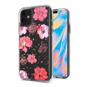 Floral Glitter Design Case Cover For IPhone 12 Mini - Pink Flowers