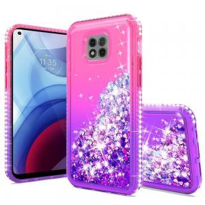 For  G Power 2021 Diamond Edged Quicksand Glitter Case Cover  - Hot Pink/Da