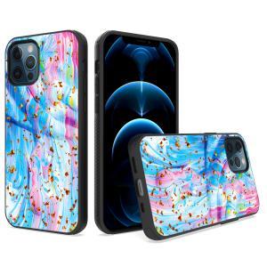 For iPhone 13 6.1 Glitter Printed Design Hybrid Cover Case - Colorful Galax