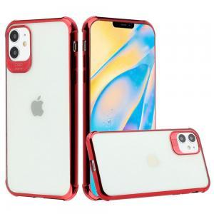 Electroplated Shiny Chrome Transparent Case for Iphone 12 Mini - Clear/Red
