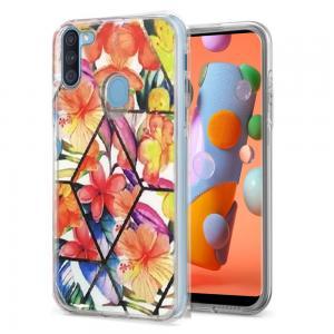 Electroplated IMD Chrome Design Hybrid Case Cover For Samsung A11 - Bouquet